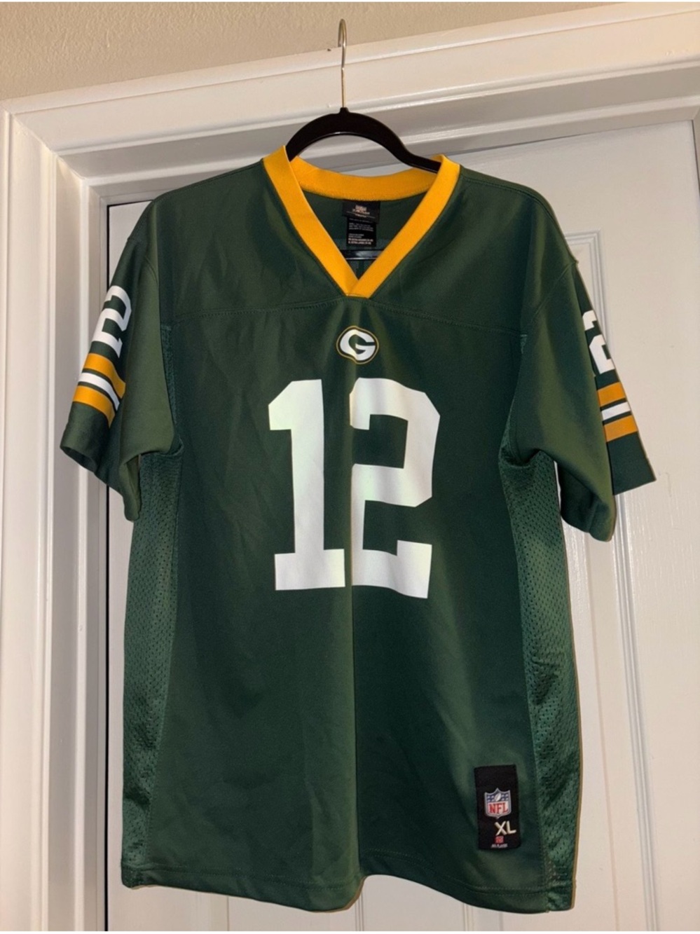 Green Bay Packers #12 Green Football Jersey YOUTH size XL